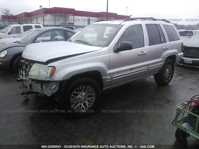 1J4GW58NX4C228516 - 2004 JEEP GRAND CHEROKEE LIMITED SILVER photo 2