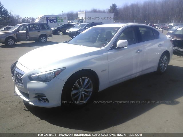 JN1AV7AR6EM701401 - 2014 INFINITI Q50 HYBRID PREMIUM/SPORT WHITE photo 2