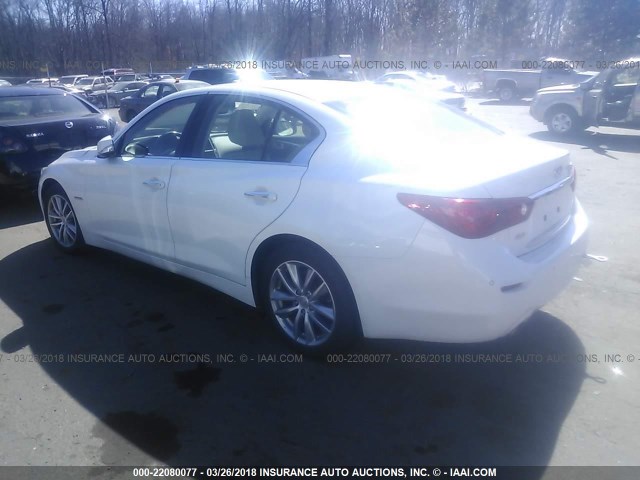 JN1AV7AR6EM701401 - 2014 INFINITI Q50 HYBRID PREMIUM/SPORT WHITE photo 3