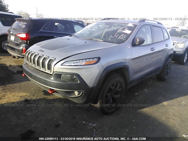 1C4PJMBS0HW521469 - 2017 JEEP CHEROKEE TRAILHAWK SILVER photo 2