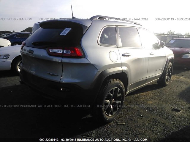 1C4PJMBS0HW521469 - 2017 JEEP CHEROKEE TRAILHAWK SILVER photo 4