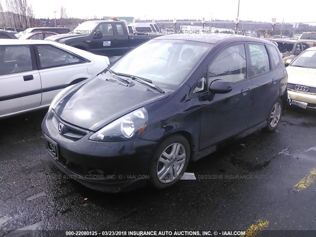 JHMGD38627S065815 - 2007 HONDA FIT S BLACK photo 2