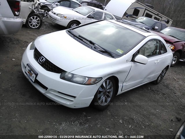 2HGFG12909H533693 - 2009 HONDA CIVIC EXL WHITE photo 2