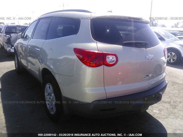 1GNKRGED9BJ290455 - 2011 CHEVROLET TRAVERSE LT GOLD photo 3