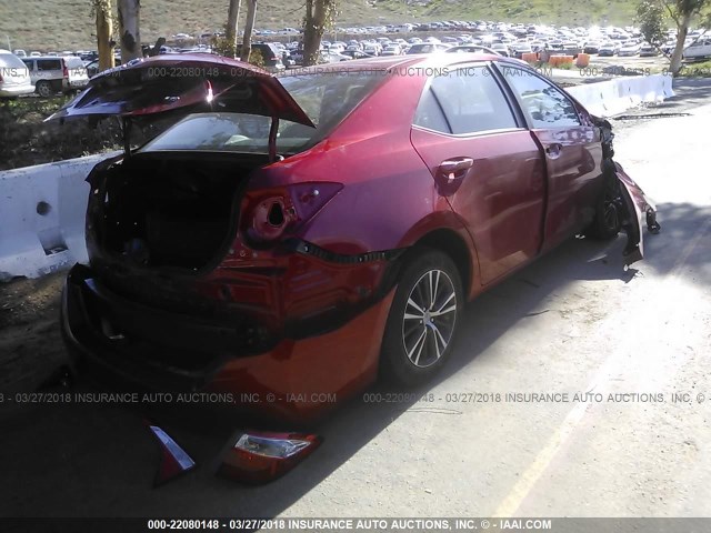 5YFBURHE6GP530992 - 2016 TOYOTA COROLLA L/LE/LE PLS/PRM/S/S PLS 红色 照片 4
