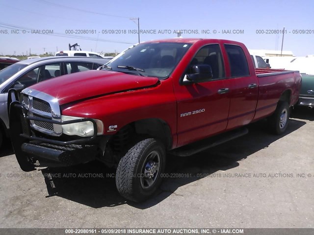 3D7KU28C54G202637 - 2004 DODGE RAM 2500 ST/SLT RED photo 2