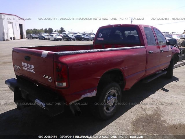 3D7KU28C54G202637 - 2004 DODGE RAM 2500 ST/SLT RED photo 4