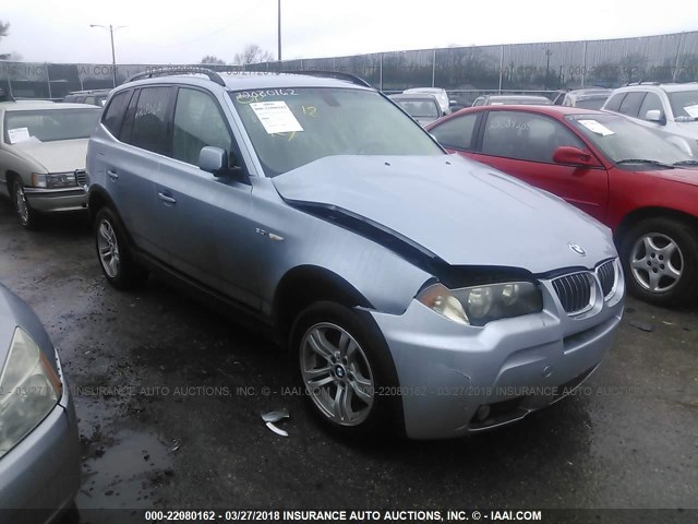 WBXPA93486WG86749 - 2006 BMW X3 3.0I BLUE photo 1