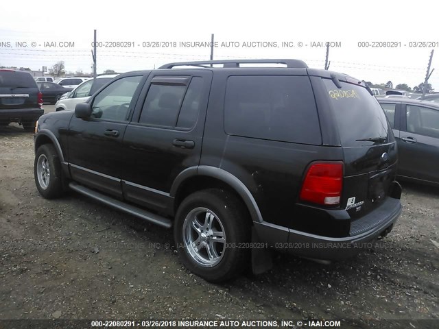 1FMZU63K53UB24446 - 2003 FORD EXPLORER XLT/XLT SPORT/NBX BLACK photo 3