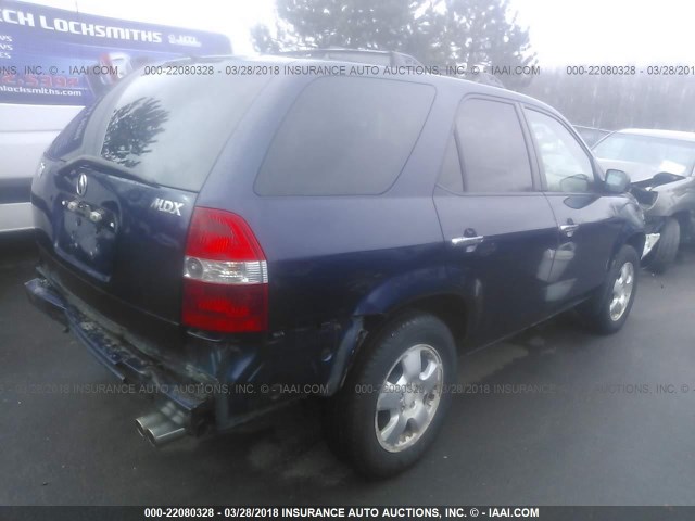 2HNYD18263H508096 - 2003 ACURA MDX BLUE photo 4