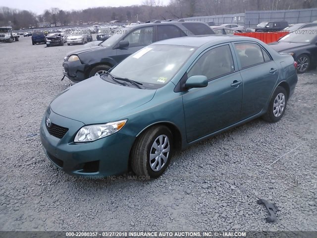 2T1BU4EE9AC290142 - 2010 TOYOTA COROLLA S/LE/XLE GREEN photo 2