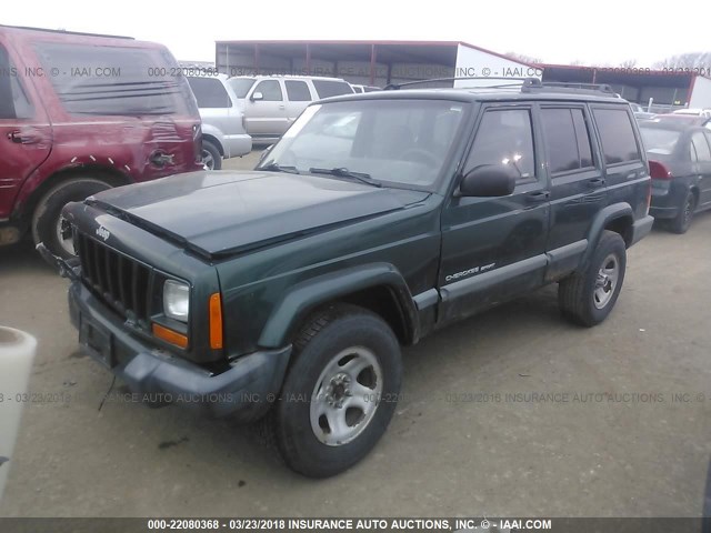 1J4FF68S1XL582467 - 1999 JEEP CHEROKEE SPORT/CLASSIC მწვანე ფოტო 2
