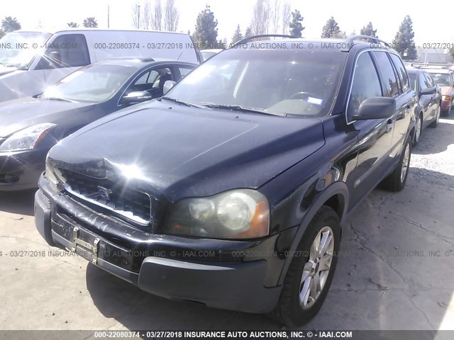 YV1CY59H141124851 - 2004 VOLVO XC90 BLACK photo 2