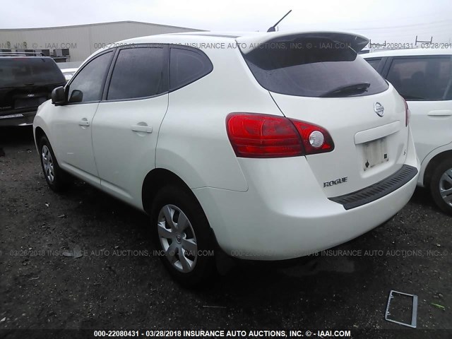 JN8AS58T19W322929 - 2009 NISSAN ROGUE S/SL WHITE photo 3