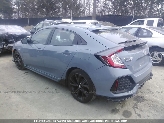 SHHFK7H48HU402848 - 2017 HONDA CIVIC SPORT Niebieski zdjęcie 3