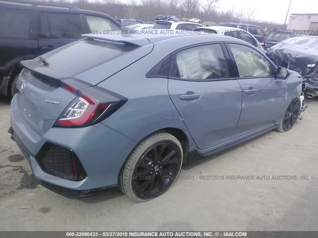 SHHFK7H48HU402848 - 2017 HONDA CIVIC SPORT Niebieski zdjęcie 4