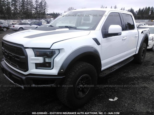 1FTFW1RG3HFA99128 - 2017 FORD F150 RAPTOR WHITE photo 2