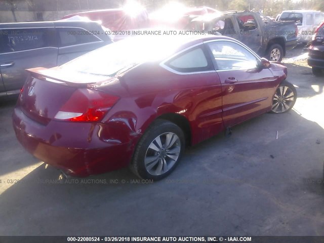 1HGCS1B82CA015700 - 2012 HONDA ACCORD EXL RED photo 4