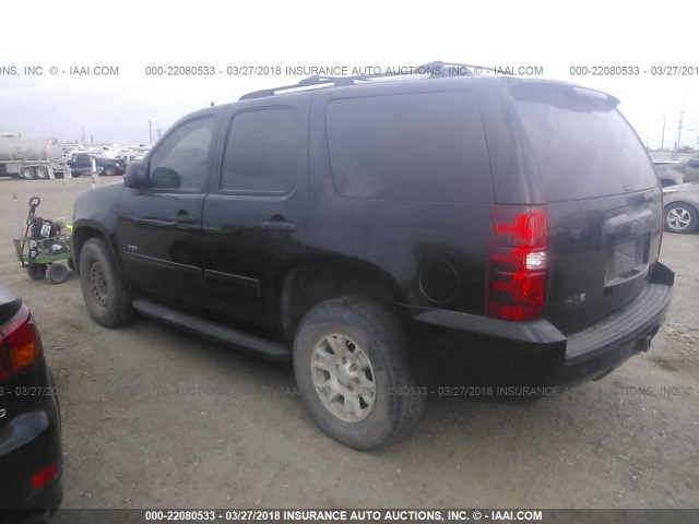 1GNSCBE09CR231135 - 2012 CHEVROLET TAHOE C1500 LT BLACK photo 3