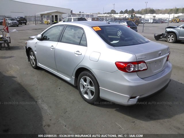 2T1BU4EE9BC554364 - 2011 TOYOTA COROLLA S/LE SILVER photo 3