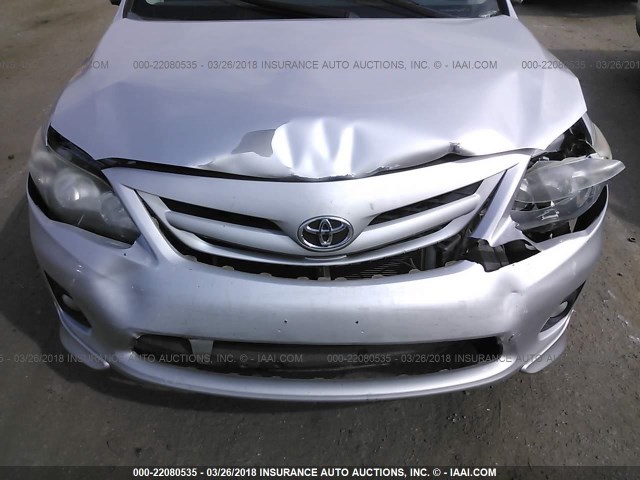 2T1BU4EE9BC554364 - 2011 TOYOTA COROLLA S/LE SILVER photo 6