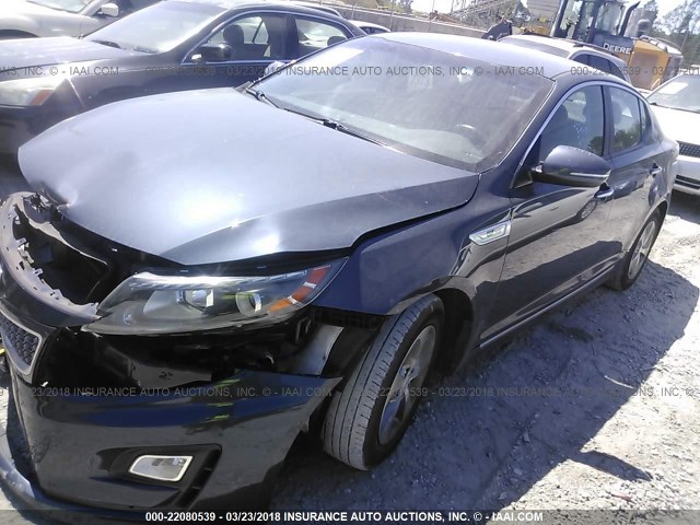 KNAGM4AD7F5089764 - 2015 KIA OPTIMA HYBRID BLUE photo 2