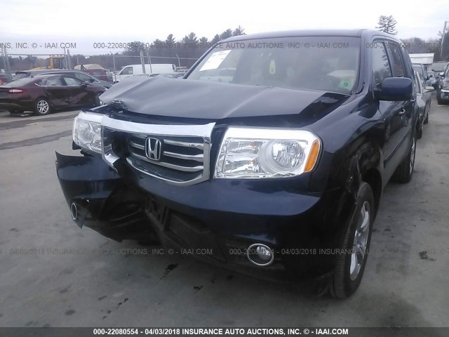 5FNYF4H58CB042589 - 2012 HONDA PILOT EXL Dark Blue photo 2