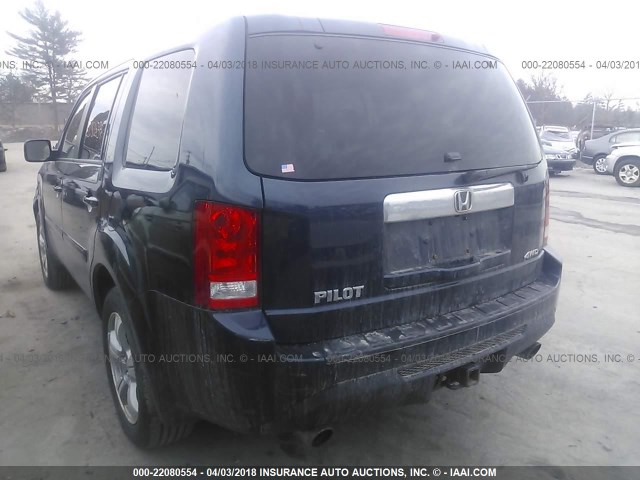 5FNYF4H58CB042589 - 2012 HONDA PILOT EXL Dark Blue photo 3