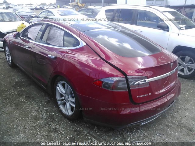 5YJSA1CN5DFP13793 - 2013 TESLA MODEL S Qırmızı foto 3
