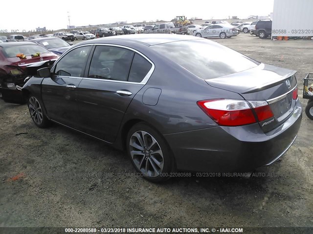 1HGCR2F55EA138251 - 2014 HONDA ACCORD SPORT GRAY photo 3