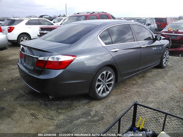 1HGCR2F55EA138251 - 2014 HONDA ACCORD SPORT GRAY photo 4