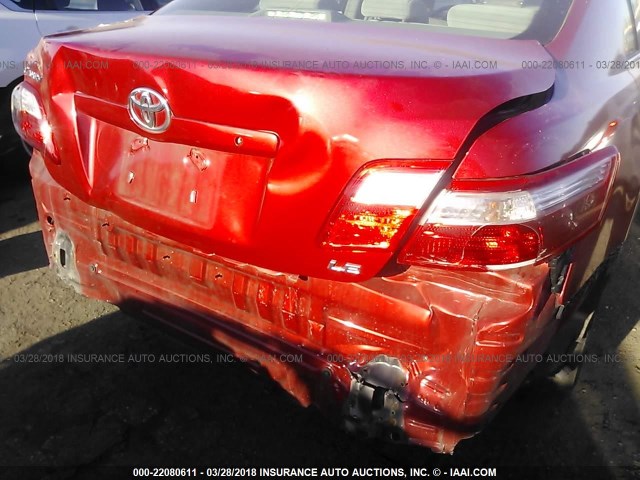 4T1BE46K97U005707 - 2007 TOYOTA CAMRY NEW GENERAT CE/LE/XLE/SE RED photo 6