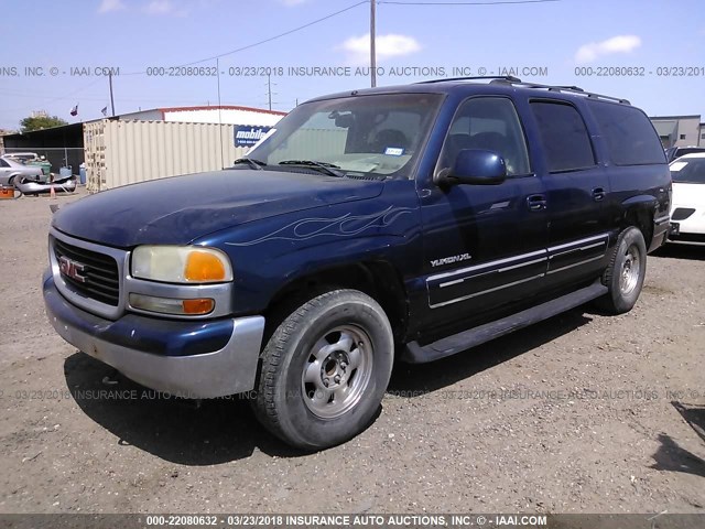 3GKEC16Z72G259516 - 2002 GMC YUKON XL C1500 BLUE photo 2