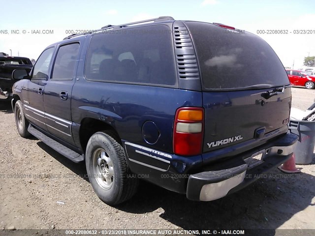 3GKEC16Z72G259516 - 2002 GMC YUKON XL C1500 BLUE photo 3