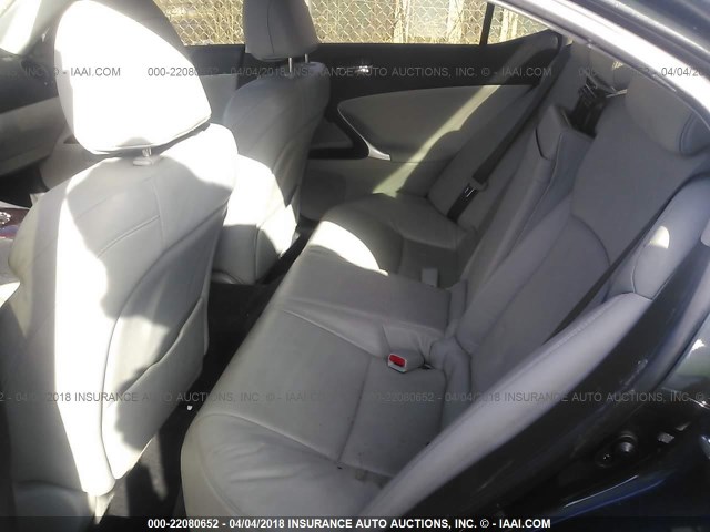 JTHBE262765010064 - 2006 LEXUS IS 350 GRAY photo 8