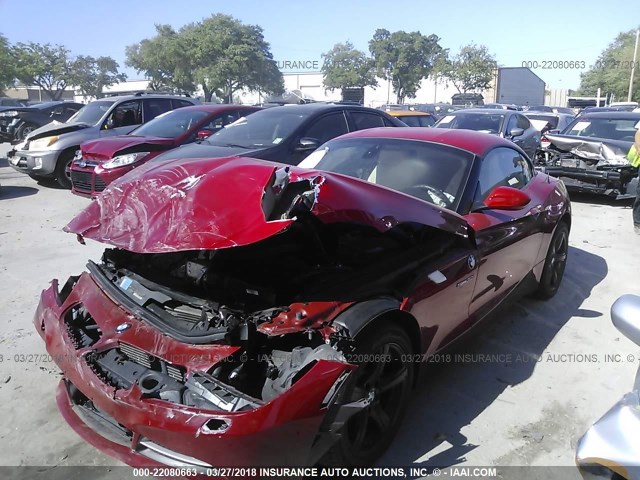 WBALM5C54BE379206 - 2011 BMW Z4 SDRIVE30I RED photo 2