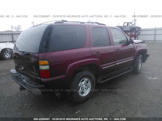 1GNEC13ZX4R210675 - 2004 CHEVROLET TAHOE C1500 MAROON photo 4