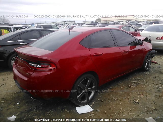 1C3CDFEB3ED919493 - 2014 DODGE DART GT RED photo 4