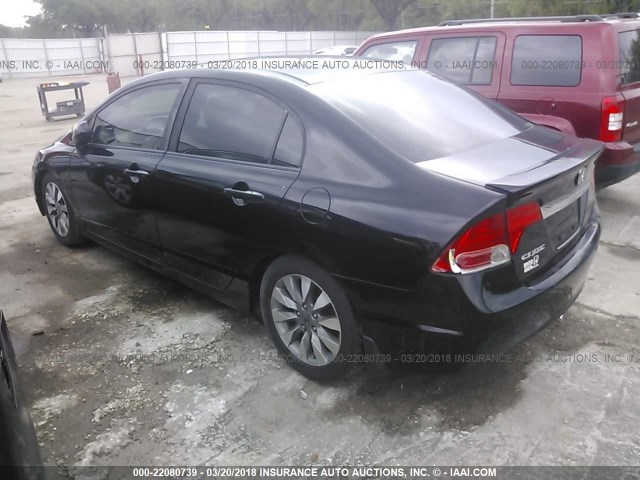 19XFA1F93AE059877 - 2010 HONDA CIVIC EXL BLACK photo 3