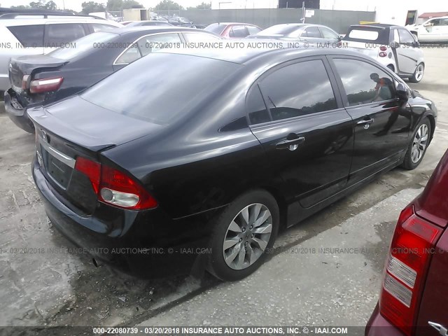 19XFA1F93AE059877 - 2010 HONDA CIVIC EXL BLACK photo 4