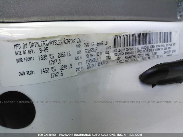 1J8GR48K36C163713 - 2006 JEEP GRAND CHEROKEE LAREDO/COLUMBIA/FREEDOM 白色 照片 9