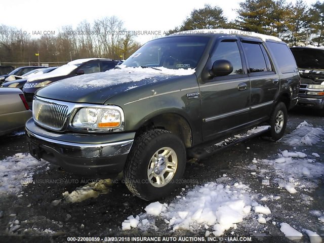 1FMPU16L61LA24650 - 2001 FORD EXPEDITION XLT მწვანე ფოტო 2