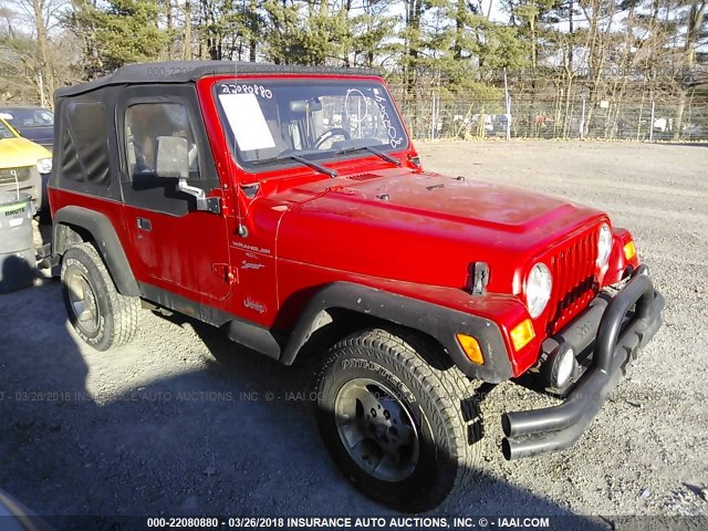 1J4FA49SXYP802524 - 2000 JEEP WRANGLER / TJ SPORT RED photo 1