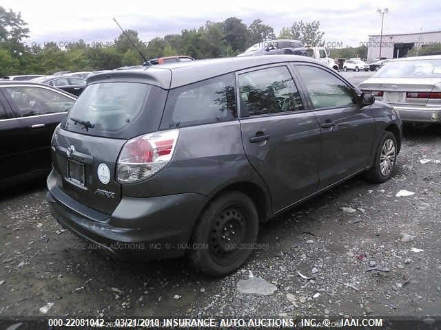 2T1KR32E37C677858 - 2007 TOYOTA COROLLA MATRIX XR GRAY photo 4