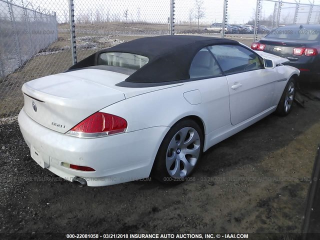 WBAEK13416CN75555 - 2006 BMW 650 I WHITE photo 4