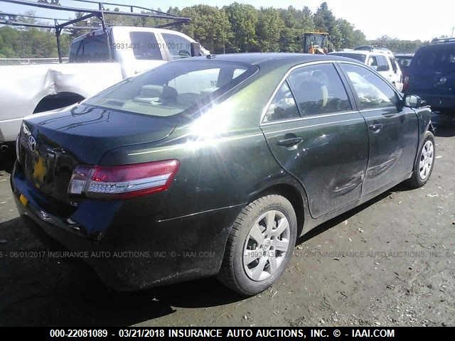 4T1BF3EK6BU582311 - 2011 TOYOTA CAMRY SE/LE/XLE GREEN photo 4