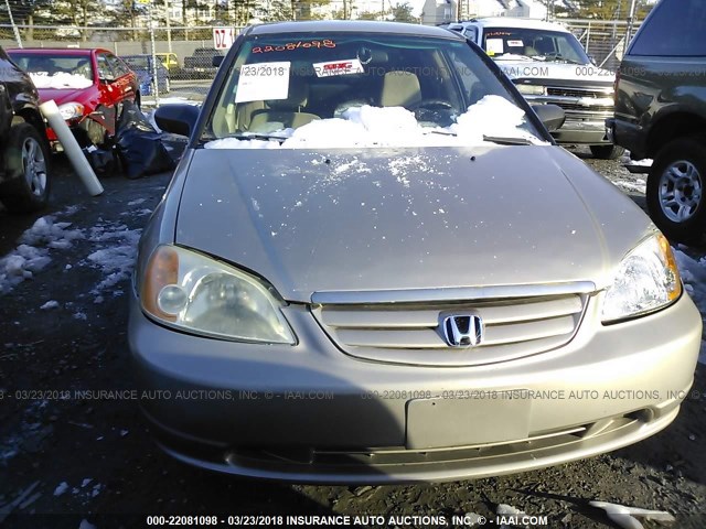 1HGES15501L020938 - 2001 HONDA CIVIC LX GOLD photo 6