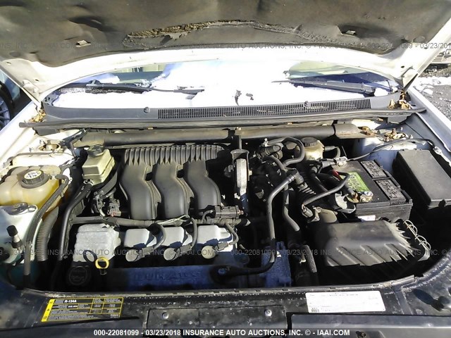 1FAHP27106G125644 - 2006 FORD FIVE HUNDRED SEL WHITE photo 10