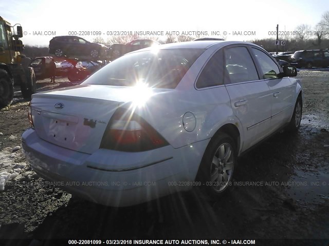 1FAHP27106G125644 - 2006 FORD FIVE HUNDRED SEL WHITE photo 4