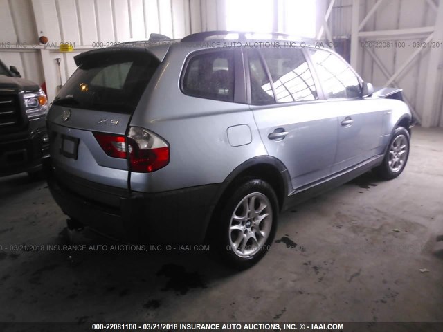 WBXPA73444WB24896 - 2004 BMW X3 2.5I BLUE photo 4